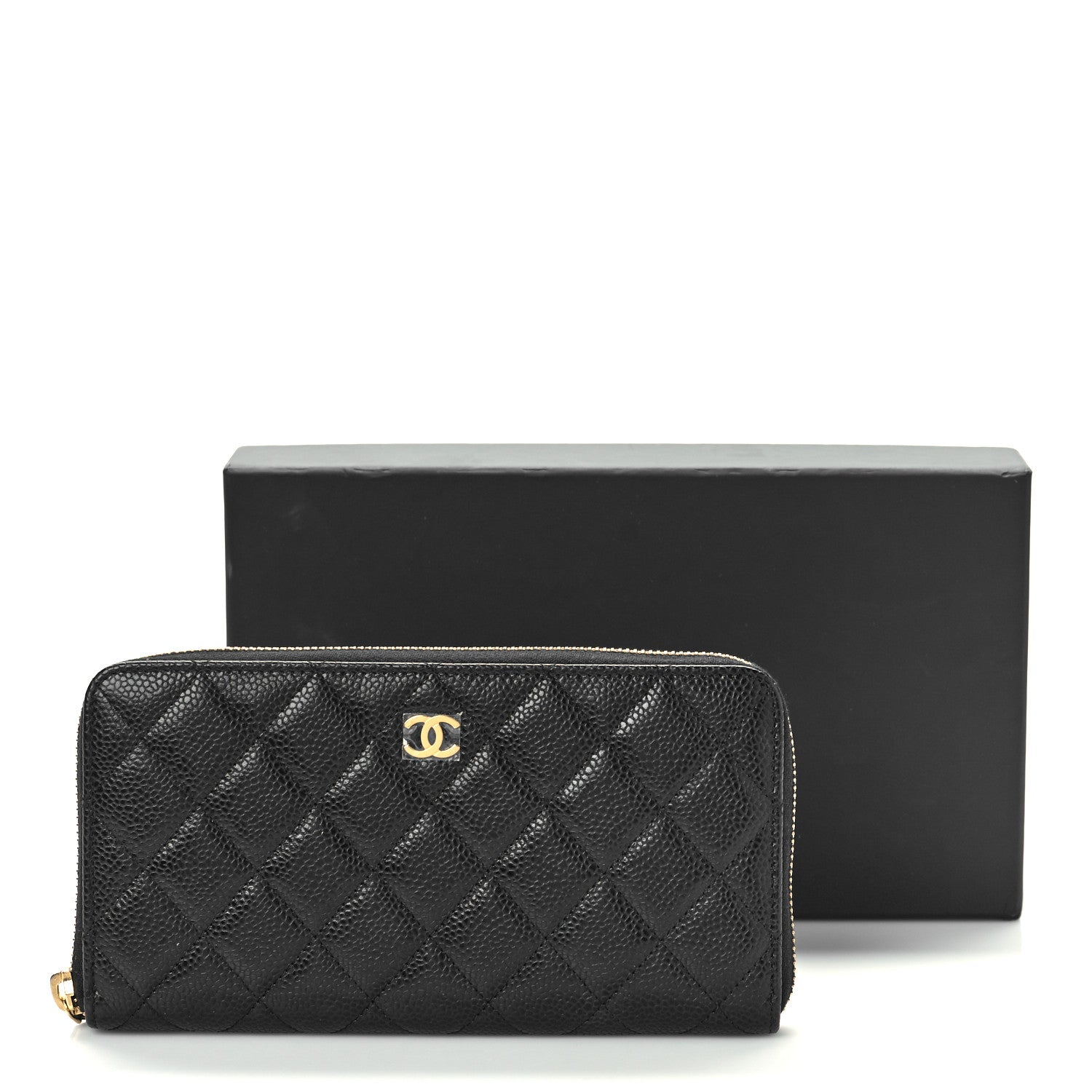 Chanel Caviar Quilted Large Zip Around Wallet Black 10 of 10