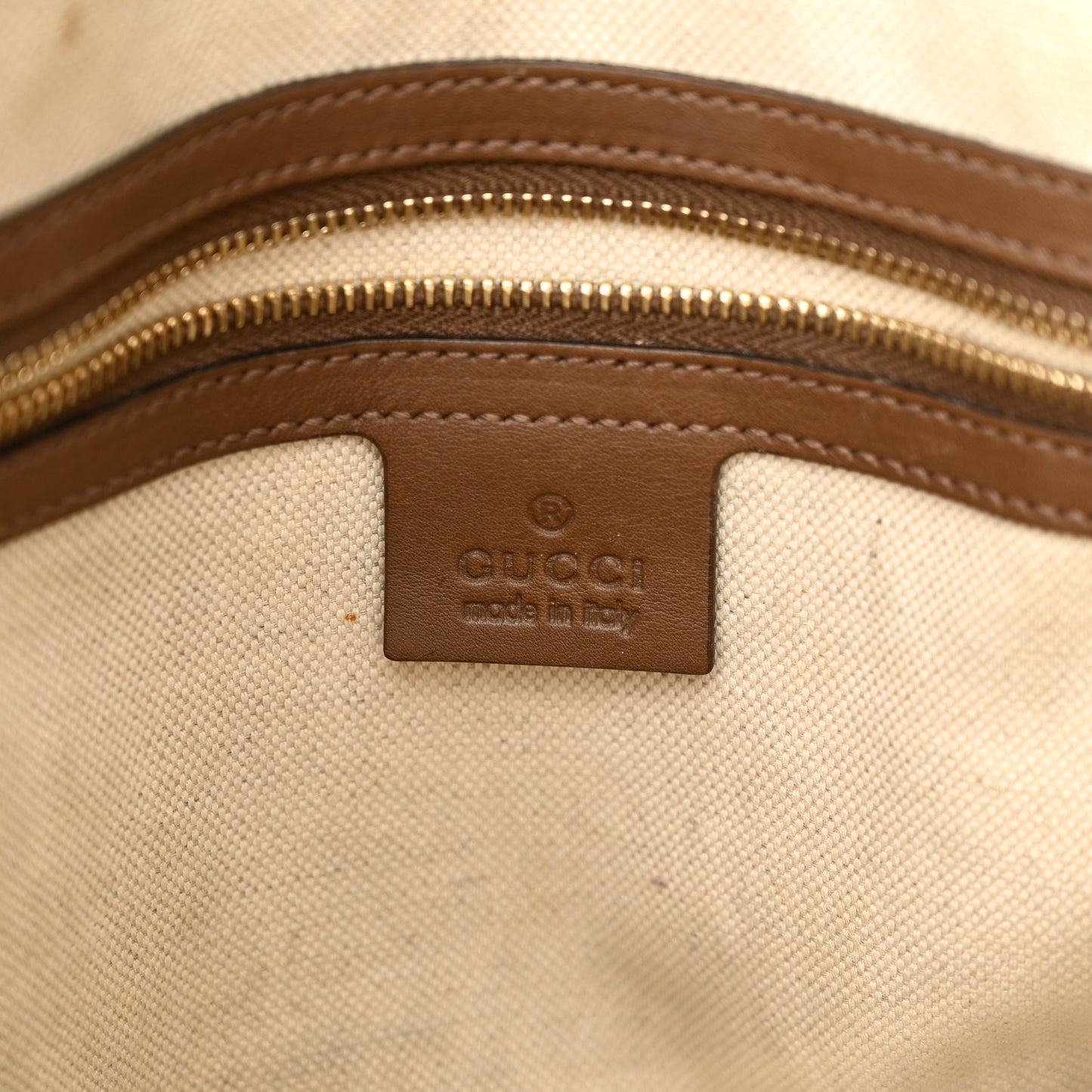GG Supreme Monogram Margaux Calfskin Small Nice Top Handle Dome Bag Beige Ebony Acero