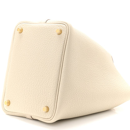 Hermes Taurillon Clemence Picotin Lock 18 PM Beton 9 of 10