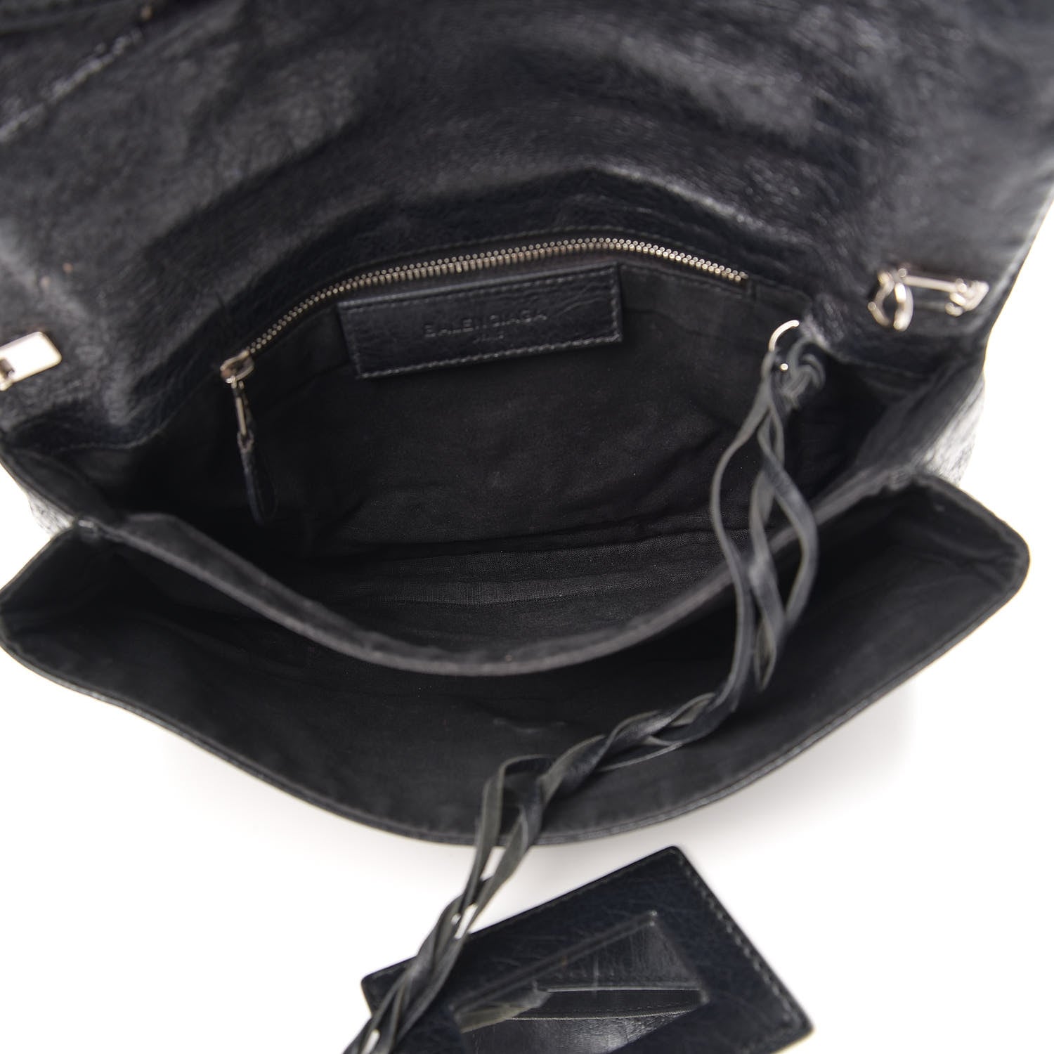 Balenciaga Agneau Giant 12 Silver Hardware Envelope Strap Clutch Black 5 of 8