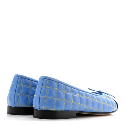 Chanel Lambskin Embroidered Grosgrain Cap Toe CC Ballerina Flats 40 Blue Yellow Black 5 of 9