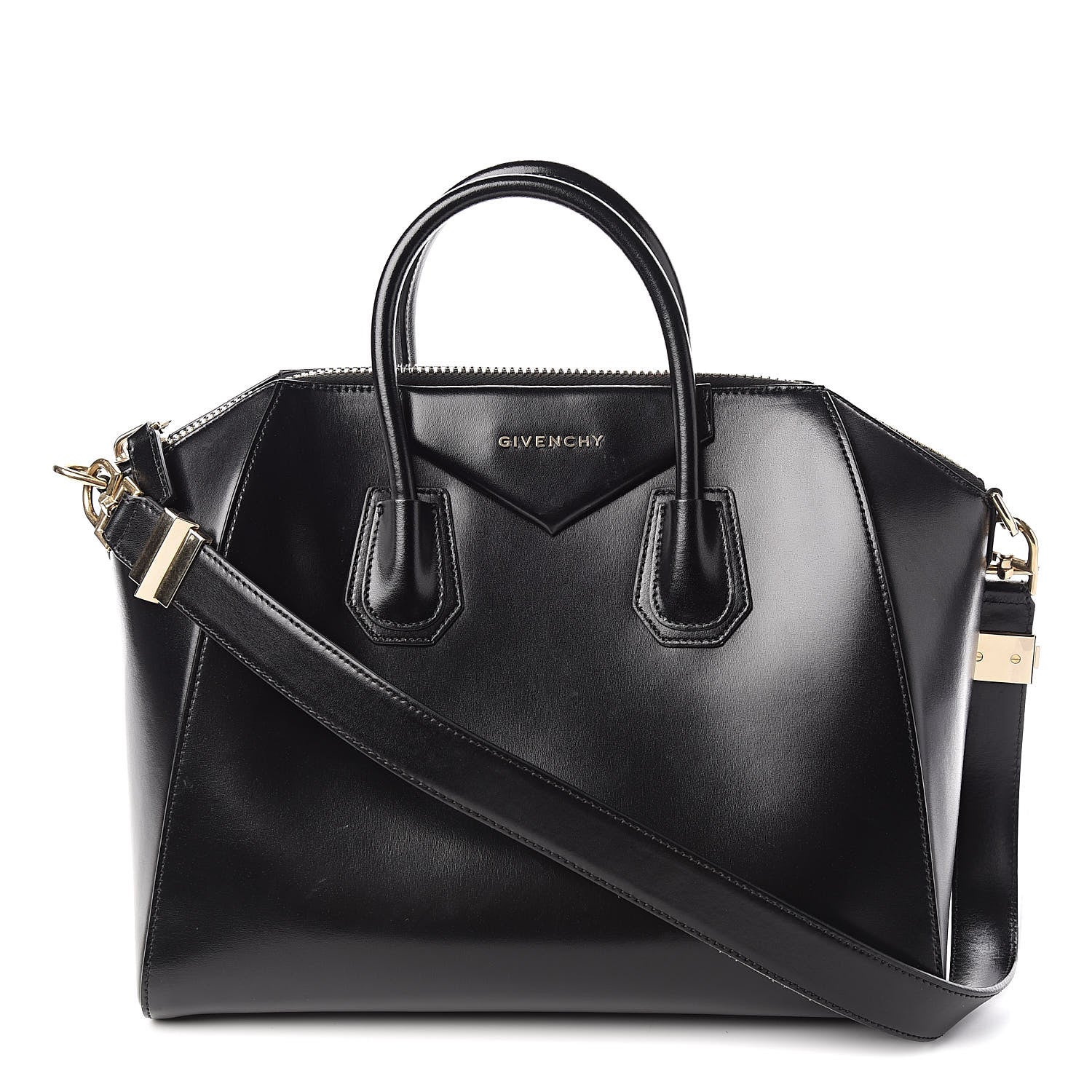 Givenchy Shiny Lord Calfskin Medium Antigona Black 1 of 10