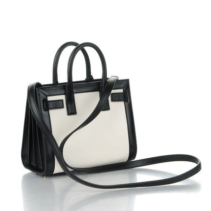 Saint Laurent Calfskin Bi-Color Nano Sac De Jour Porcellana Black 3 of 6