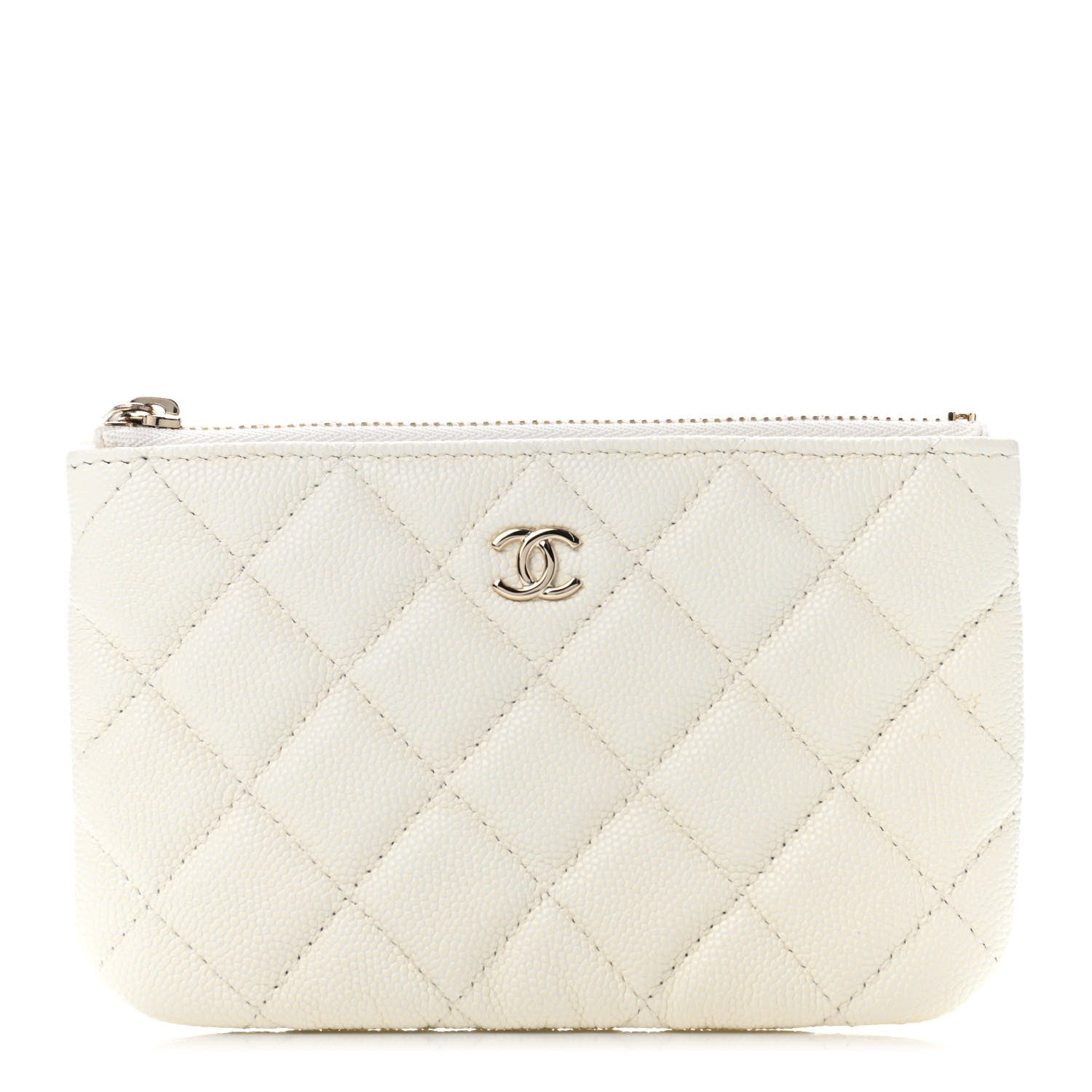 Chanel Caviar Quilted Small Cosmetic Case White 1 of 4