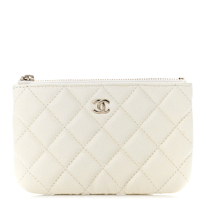 Chanel Caviar Quilted Small Cosmetic Case White 1 of 4