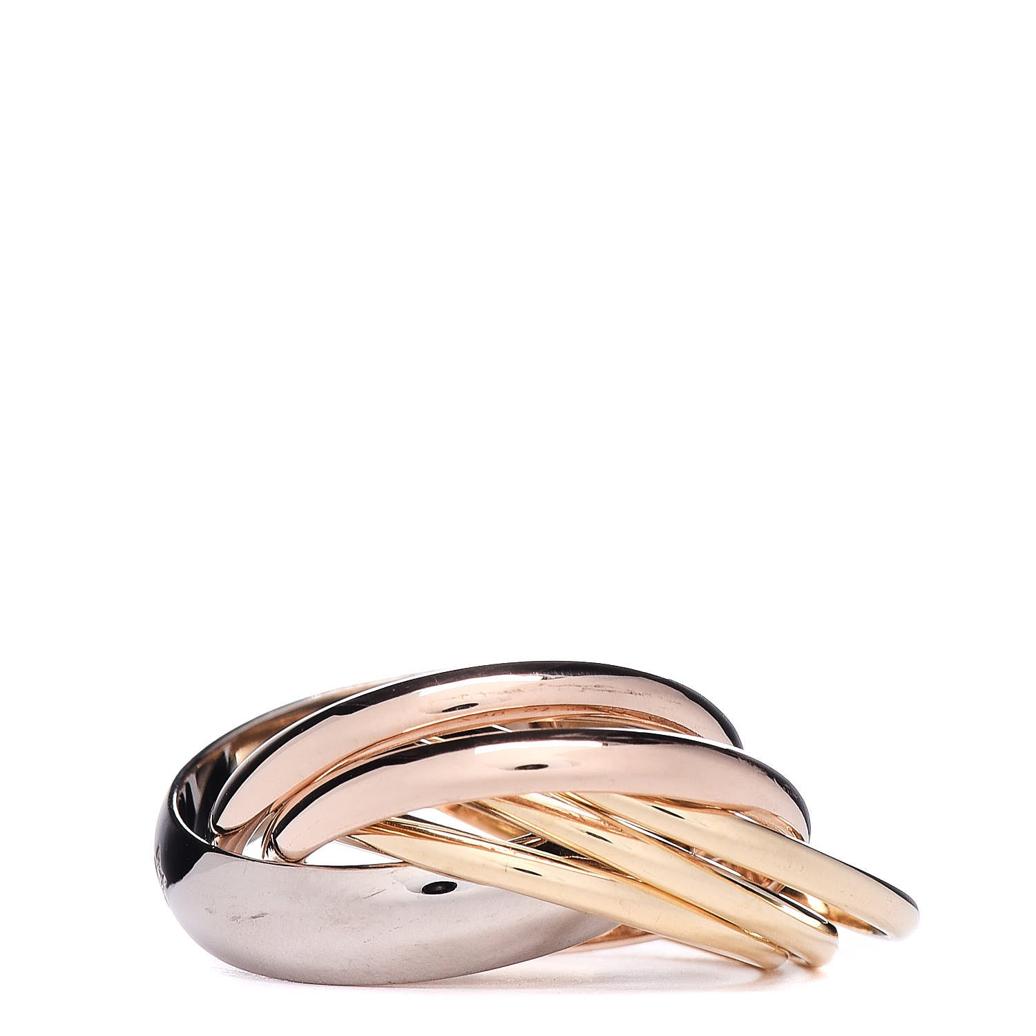 Cartier 18K Pink Yellow White Gold Diamond Trinity 6 Band Ring 51 5.75 3 of 5