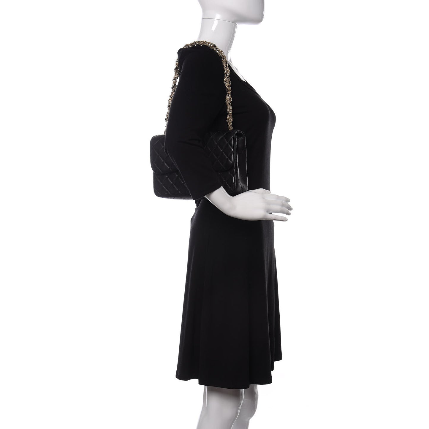 Lambskin Medium Westminster Pearl Flap Black