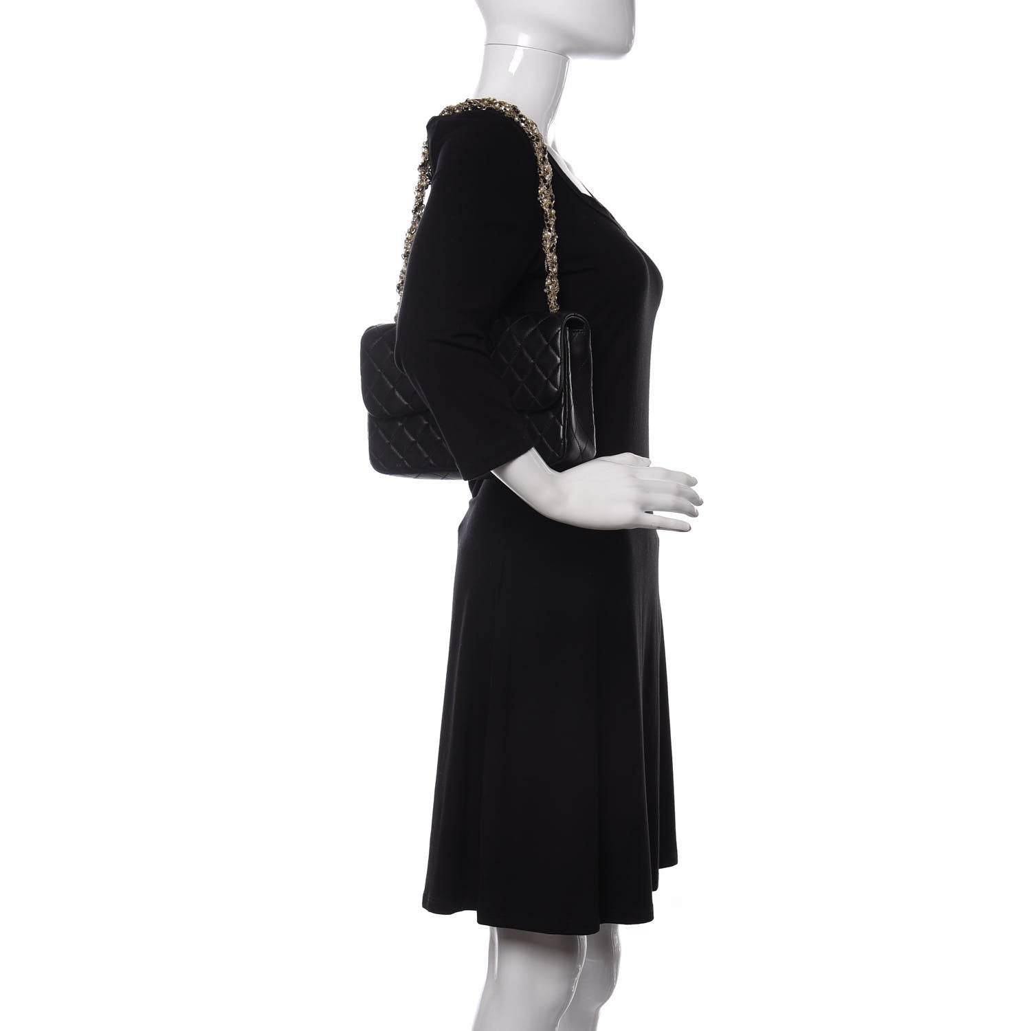 Chanel Lambskin Medium Westminster Pearl Flap Black 2 of 11