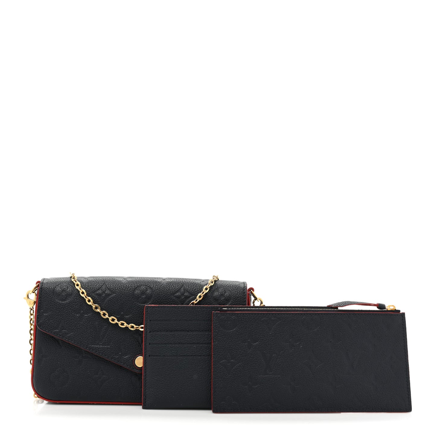 Empreinte Pochette Felicie Chain Wallet Marine Rouge
