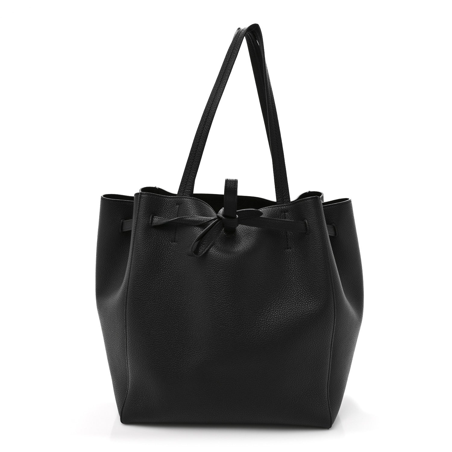 Celine Soft Grained Calfskin Small Belt Cabas Phantom Black 1 of 12