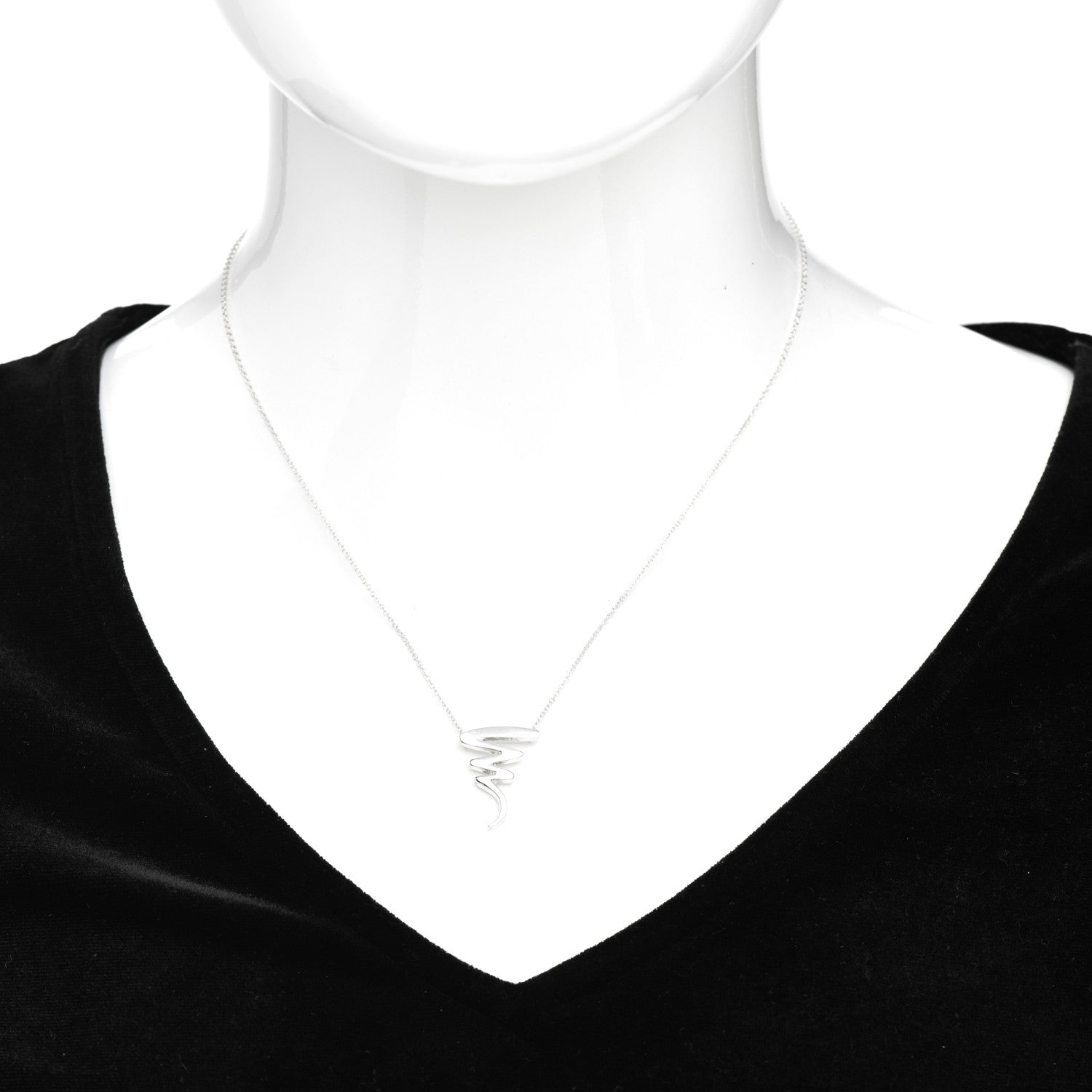 Tiffany Sterling Silver Paloma Picasso Scribble Pendant Necklace 2 of 4