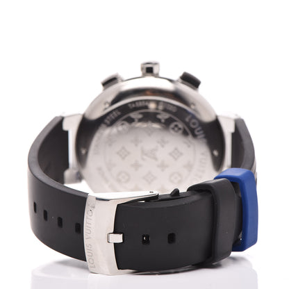 Louis Vuitton Stainless Steel Rubber 44mm Tambour Regatta Quartz Watch Blue 4 of 8