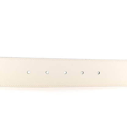 Gucci X ADIDAS Textured Dollar Calfskin Double G 40mm Belt 85 34 White Black 4 of 5