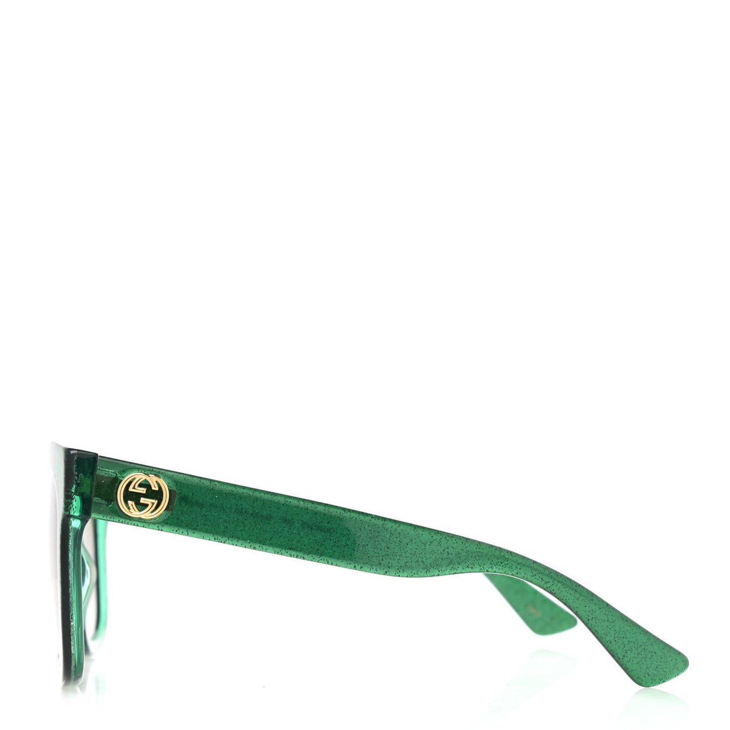 Acetate Glitter Square Frame Sunglasses GG0347S Green