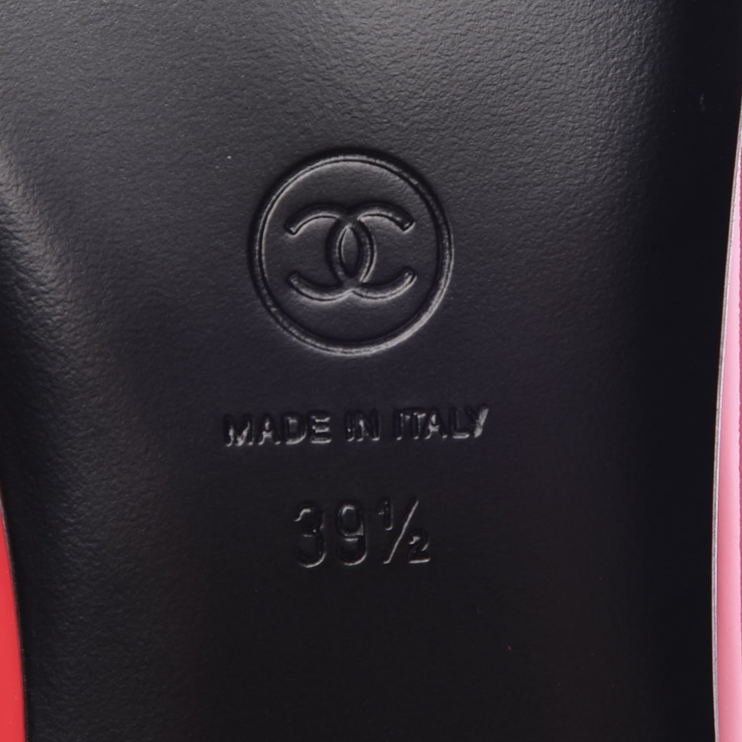 Chanel Patent Calfskin CC Cap Toe Ballerina Flats 39.5 Coral 6 of 9