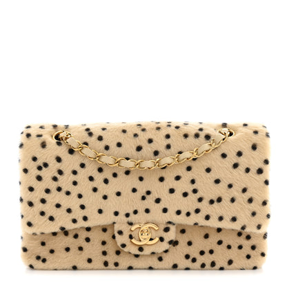 Chanel Pony Hair Cheetah Printed Creative Fabrics Flap Light Beige Black 1 of 11