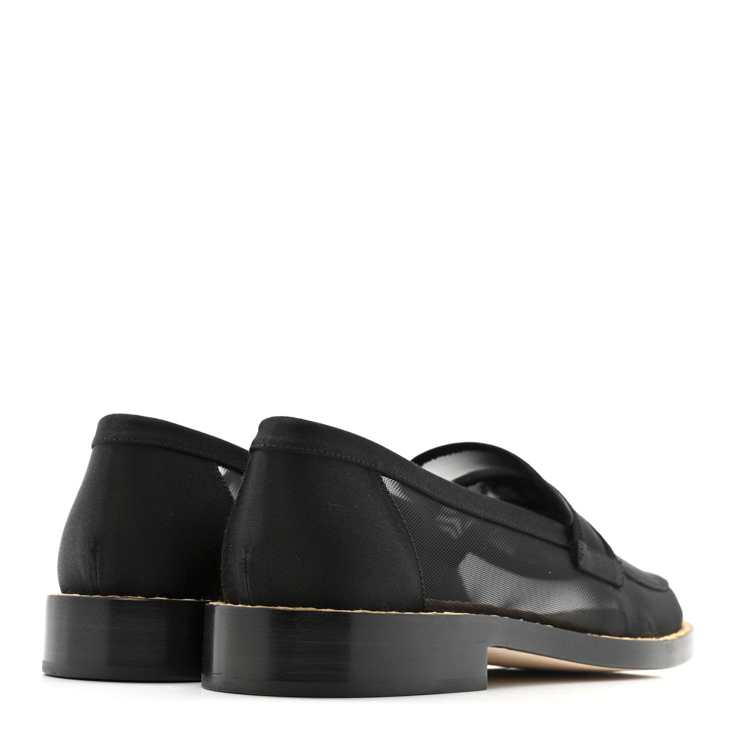 Chanel Mesh Satin CC Loafers 39 Black 5 of 13