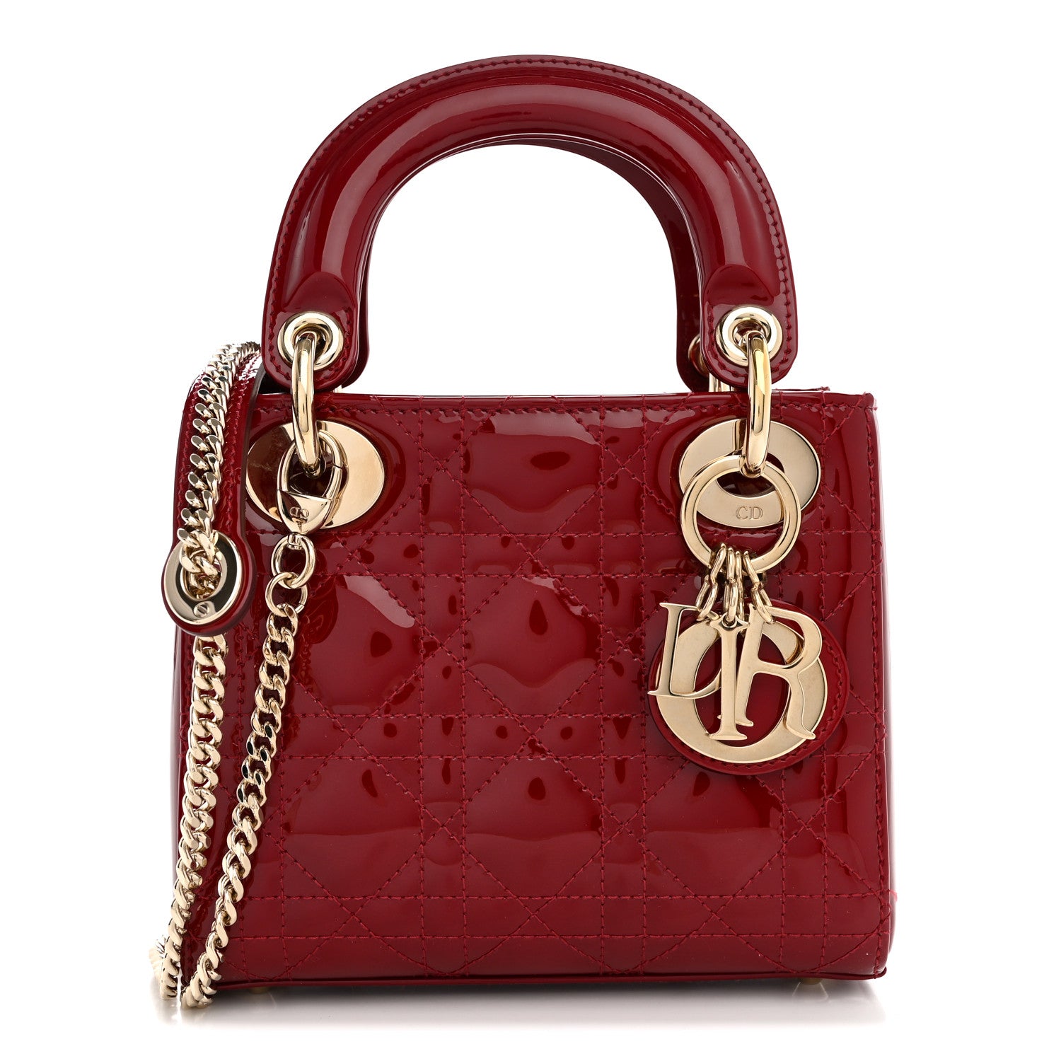 Christian Dior Patent Cannage Mini Lady Dior Red 1 of 10