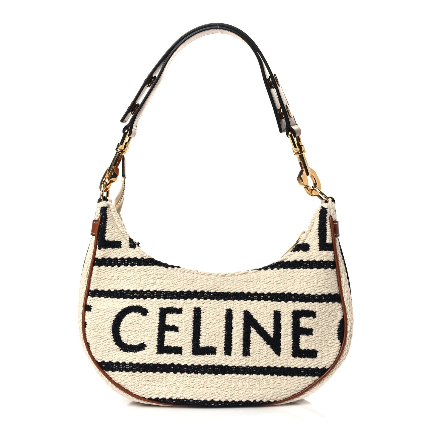Textile Medium Ava Shoulder Bag White Black