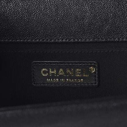 Chanel Caviar Chevron Quilted Medium Boy Flap Black 6 of 9