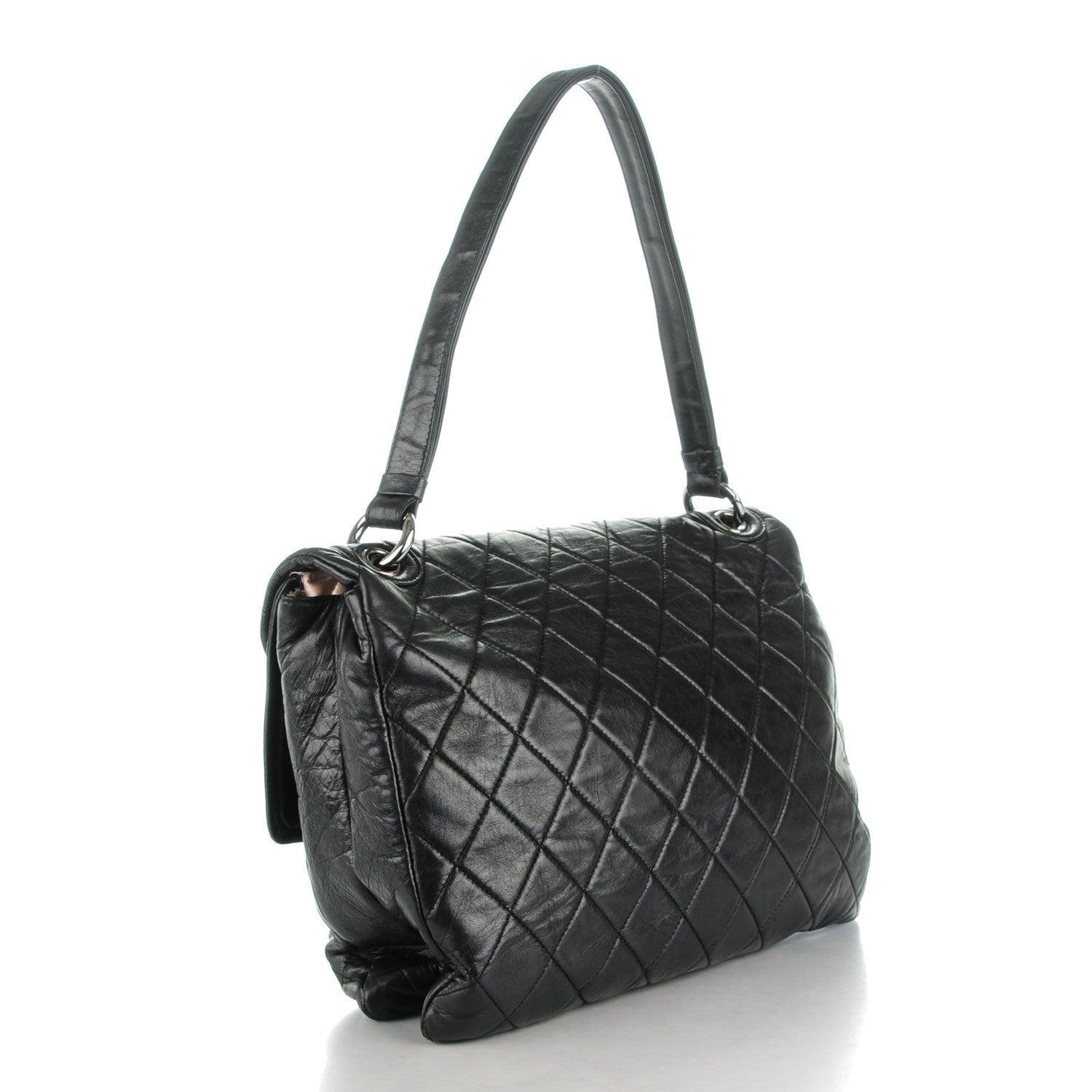 Chanel Lambskin Quilted Padded Envelope Flap Black 3 of 7
