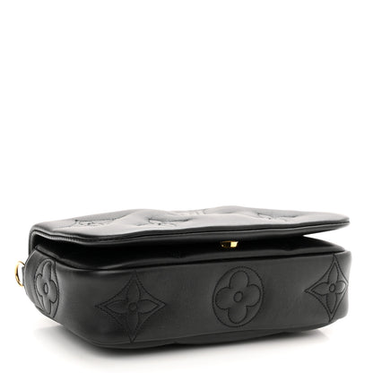 Louis Vuitton Calfskin Bubblegram Wallet On Strap Black 4 of 9