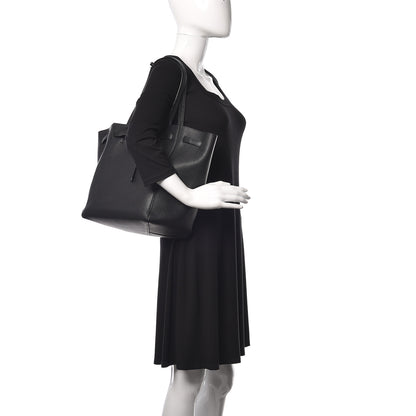 Celine Soft Grained Calfskin Small Belt Cabas Phantom Black 2 of 16