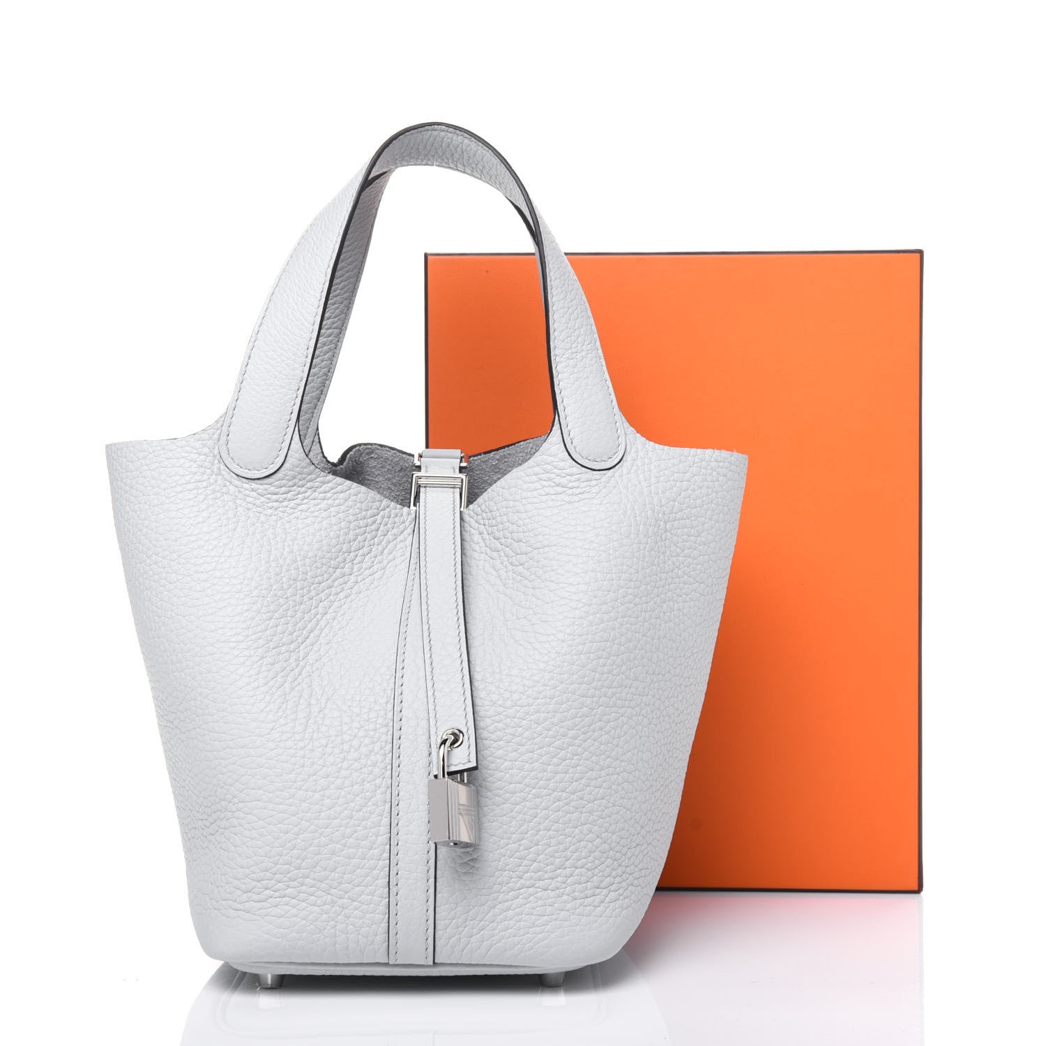 Hermes Taurillon Clemence Picotin Lock 18 PM Bleu Brume 15 of 15