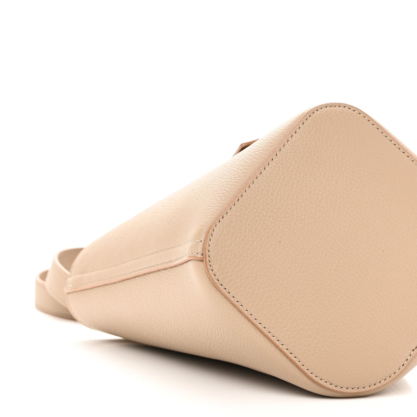 Soft Grained Calfskin Mini Pebble Bucket Bag Sand