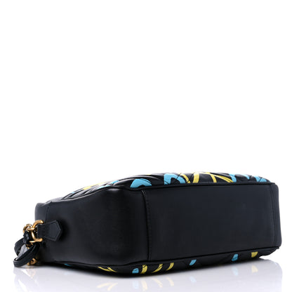 Gucci Calfskin Matelasse GucciGhost Medium GG Marmont Chain Shoulder Bag Black New Acquamarine 4 of 13