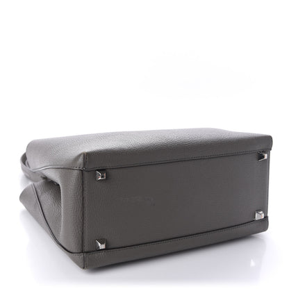 MCM Grained Calfskin Sarah Medium Visetos Hobo Grey 4 of 15