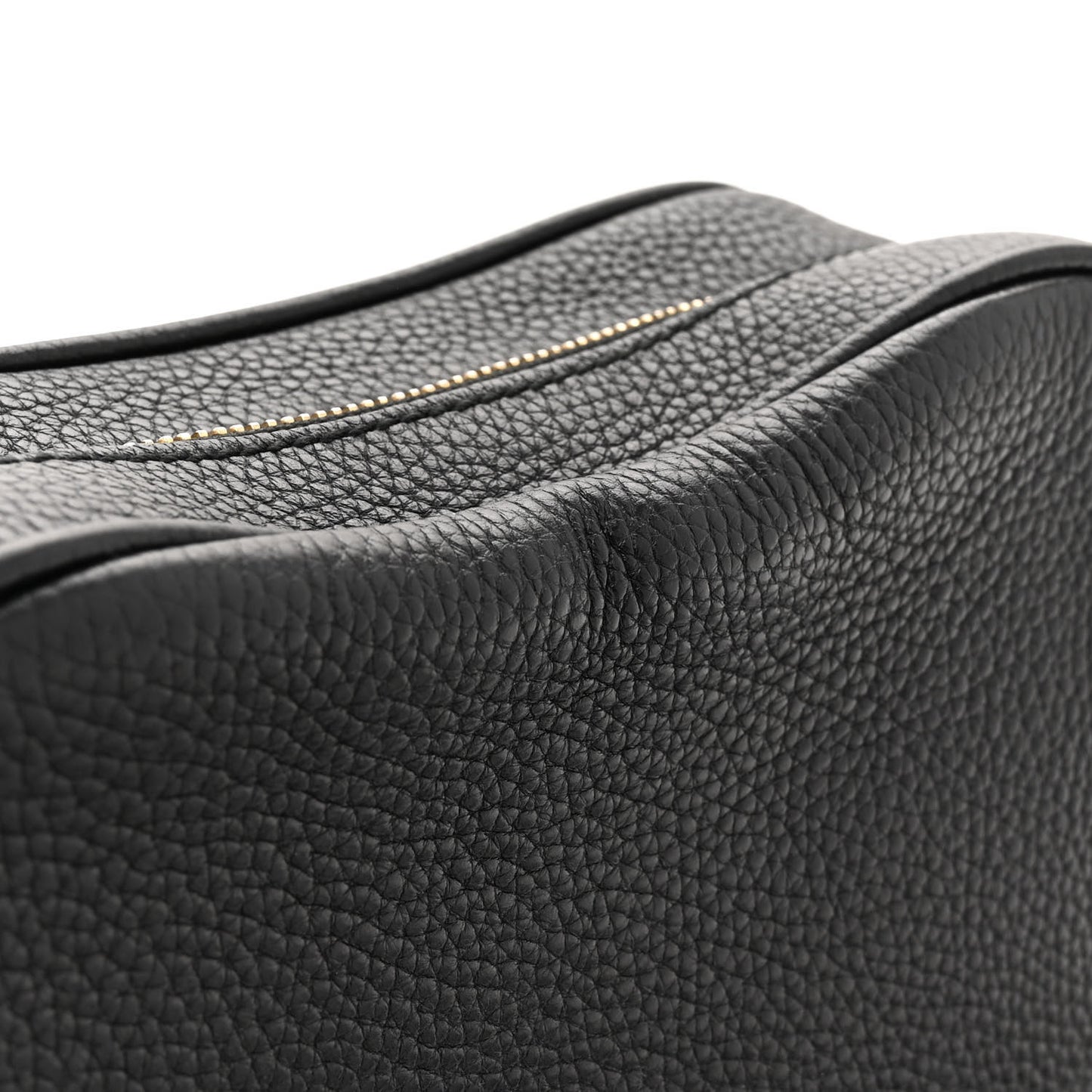 Pebbled Calfskin Small Soho Disco Bag Black