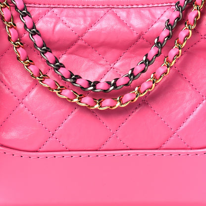 Chanel Aged Calfskin Quilted Small Gabrielle Hobo Rose 8 of 10