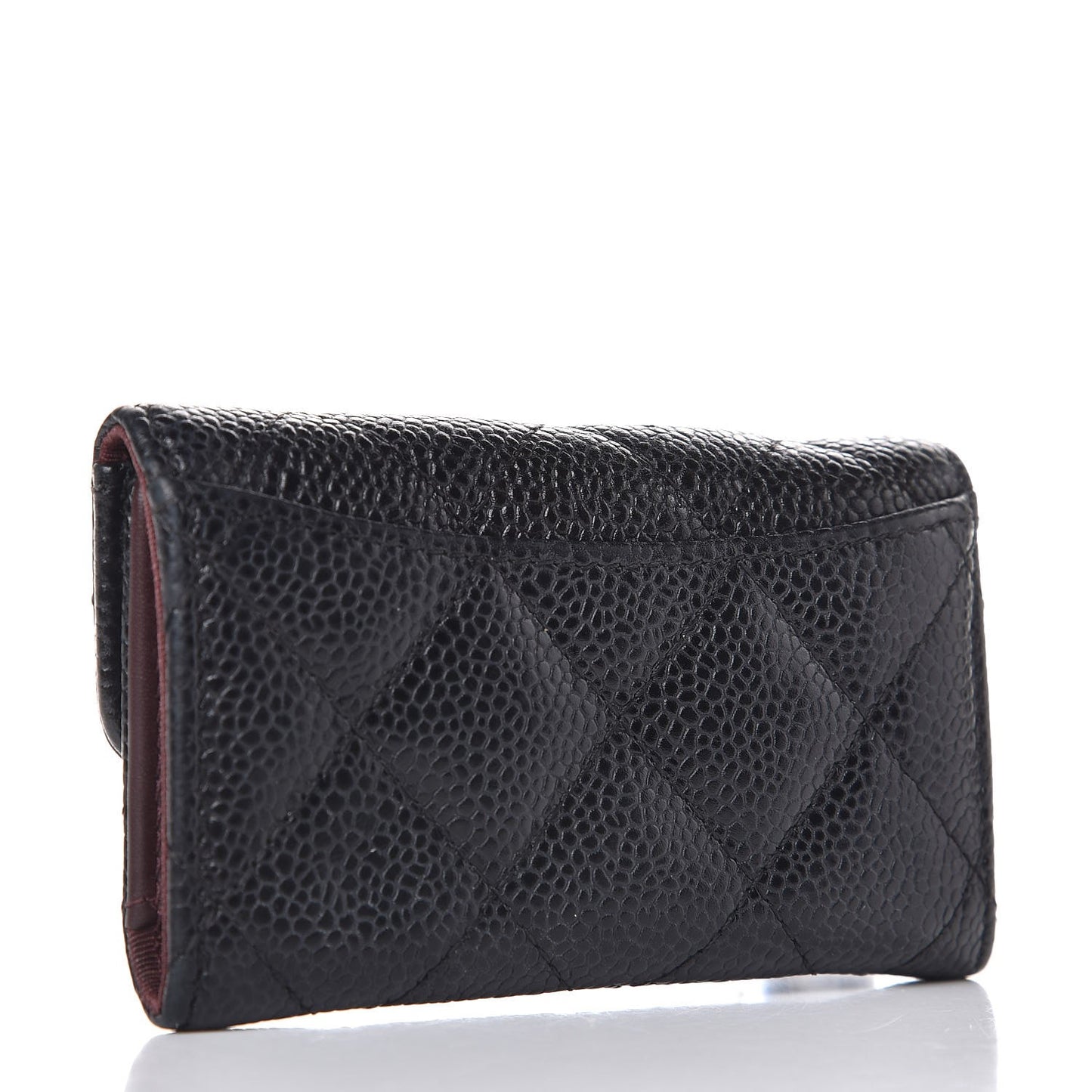 Caviar Quilted 6 Key Holder Black