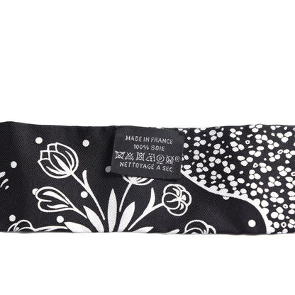 Hermes Silk Les Leopards Twilly Black White 2 of 5