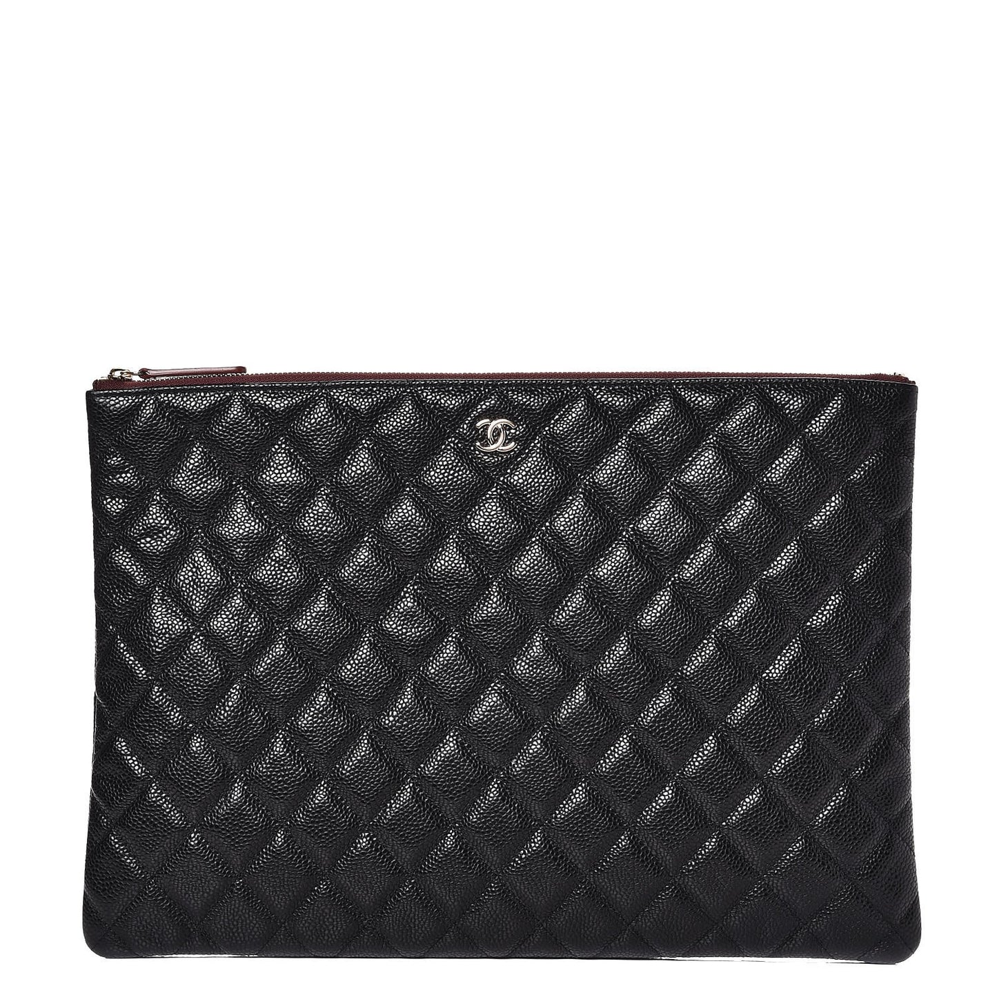 Caviar Quilted Large Cosmetic Case Black