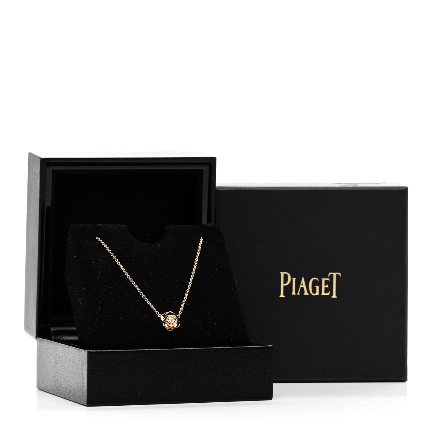 18K Rose Gold Diamond .06ct Rose Pendant Necklace