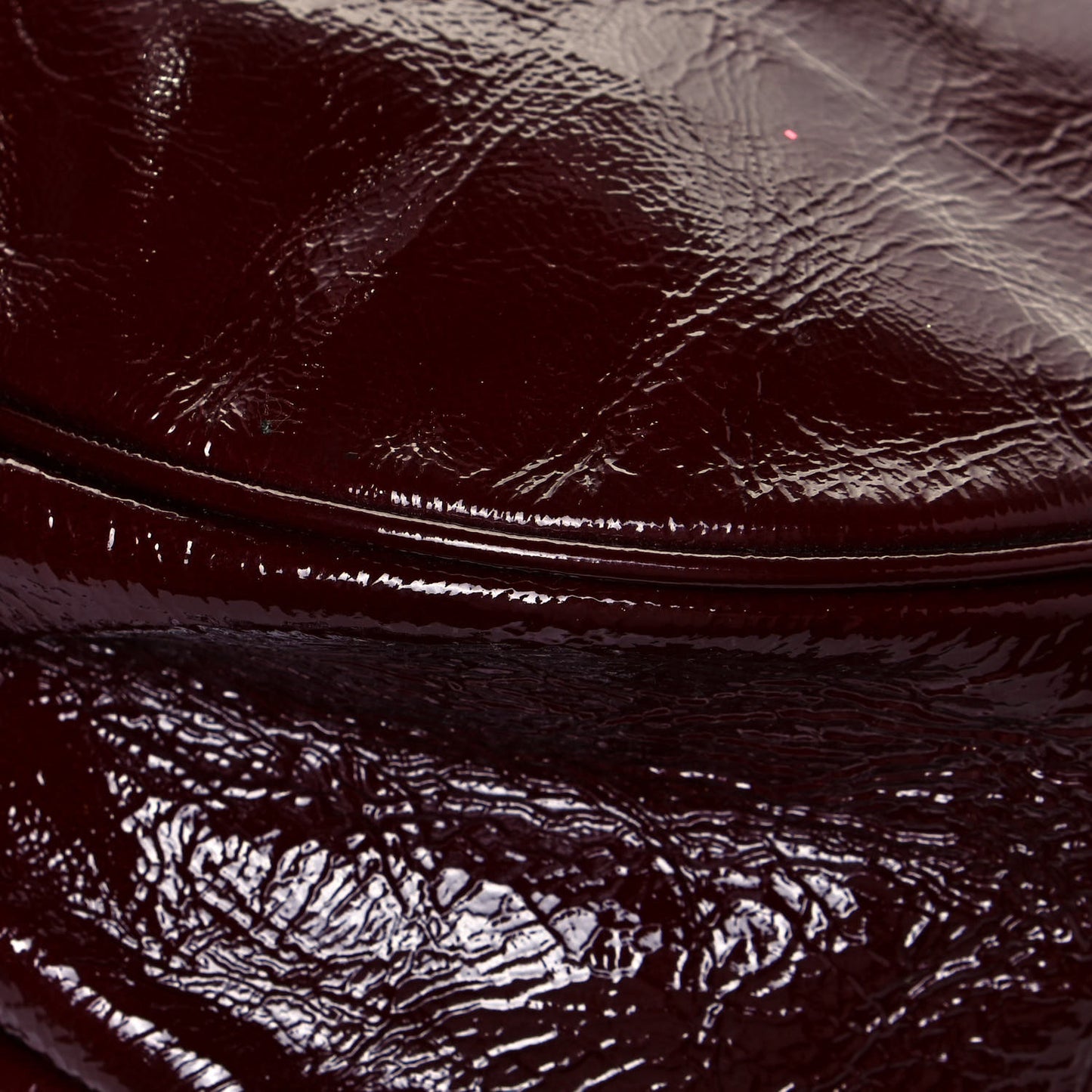 Patent Quilted Hobo Burgundy