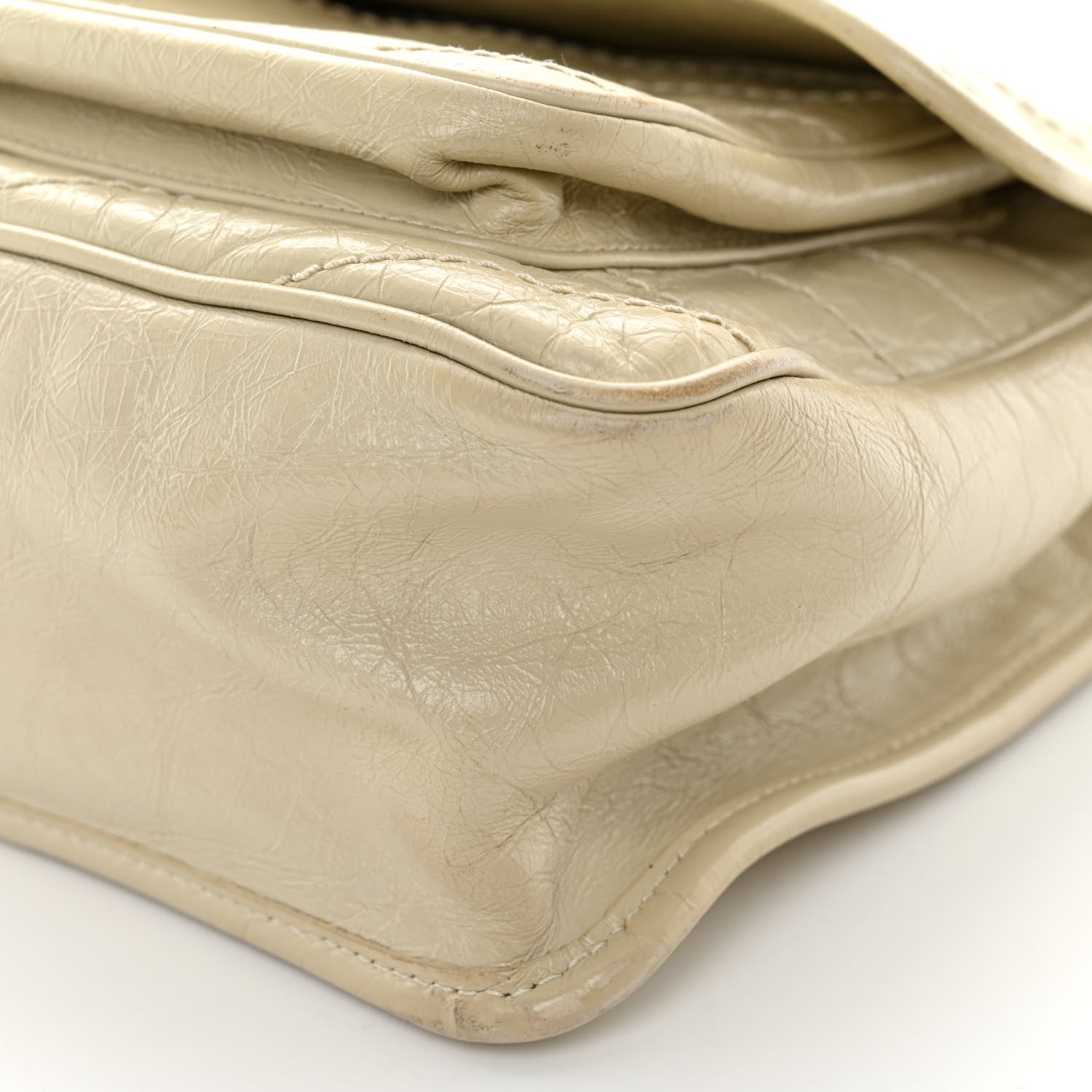 Saint Laurent Crinkled Calfskin Matelasse Monogram Medium Niki Chain Satchel Ivory 9 of 12