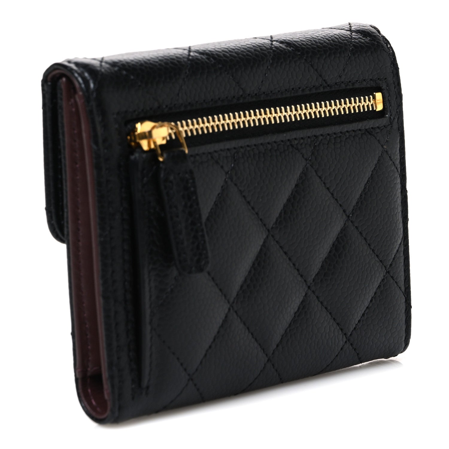 Chanel Caviar Quilted Compact Flap Wallet Black 3 of 8