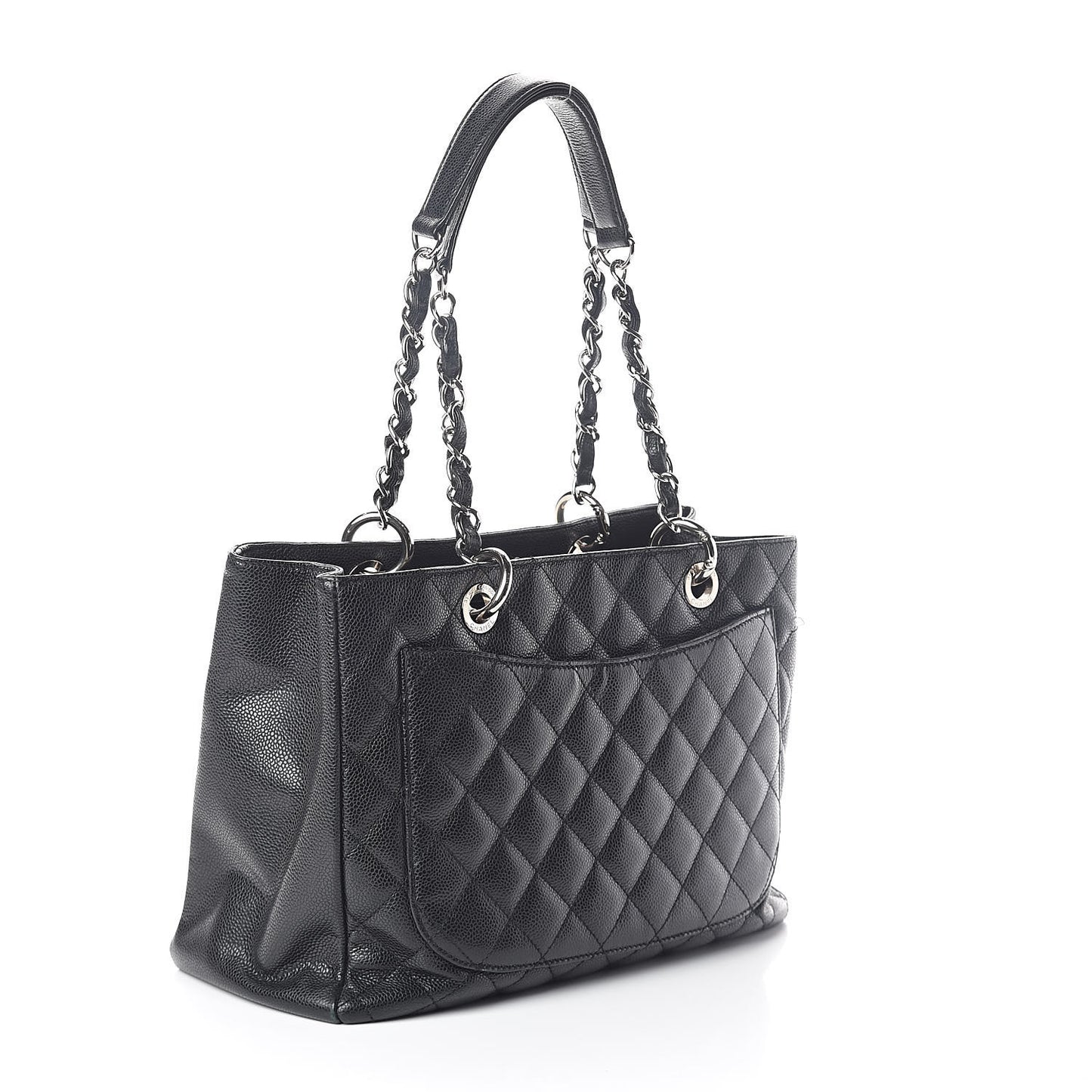 Caviar Quilted Grand Shopping Tote GST Black