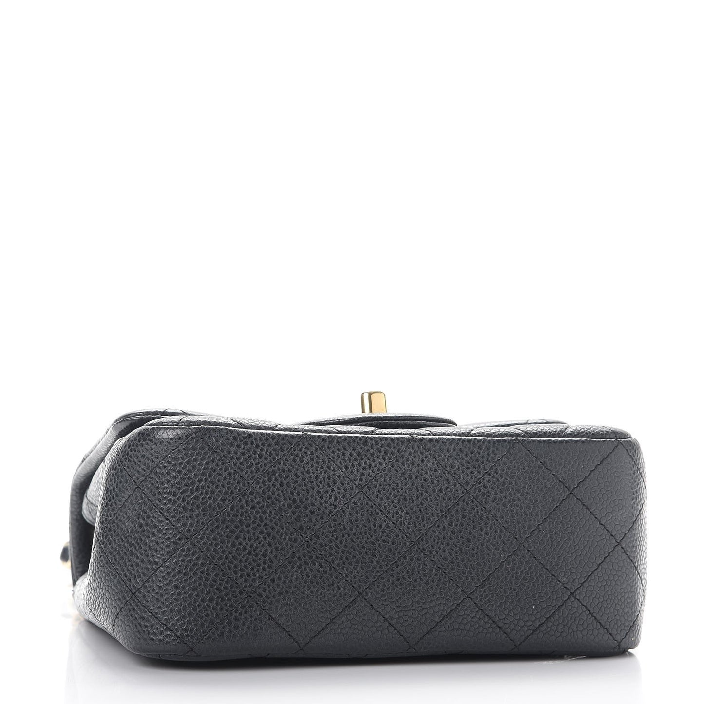 Caviar Quilted Mini Square Flap Dark Grey