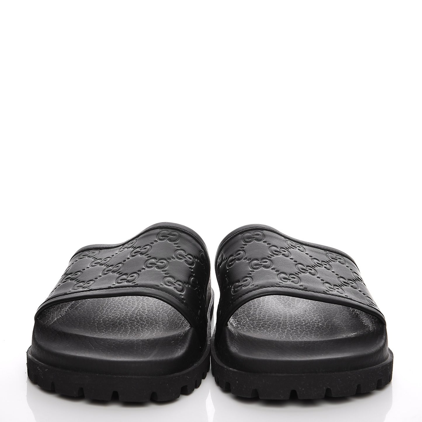Guccissima Mens Lug Sole Slide Sandals 11 Black