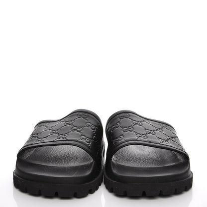 Gucci Guccissima Mens Lug Sole Slide Sandals 11 Black 2 of 9