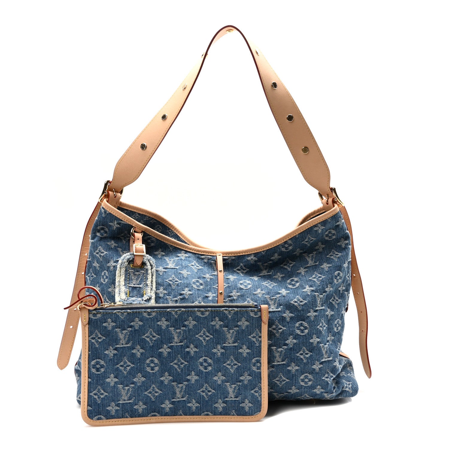 Louis Vuitton Monogram Denim CarryAll MM Blue 3 of 10