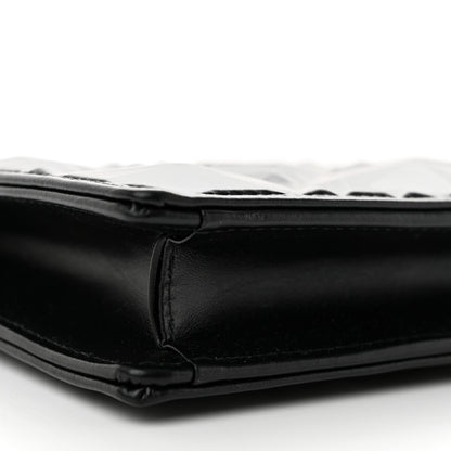 Christian Dior CHRISTIAN DIOR Calfskin Macrocannage Diamond Caro Zipped Pouch With Chain Black 9 of 11