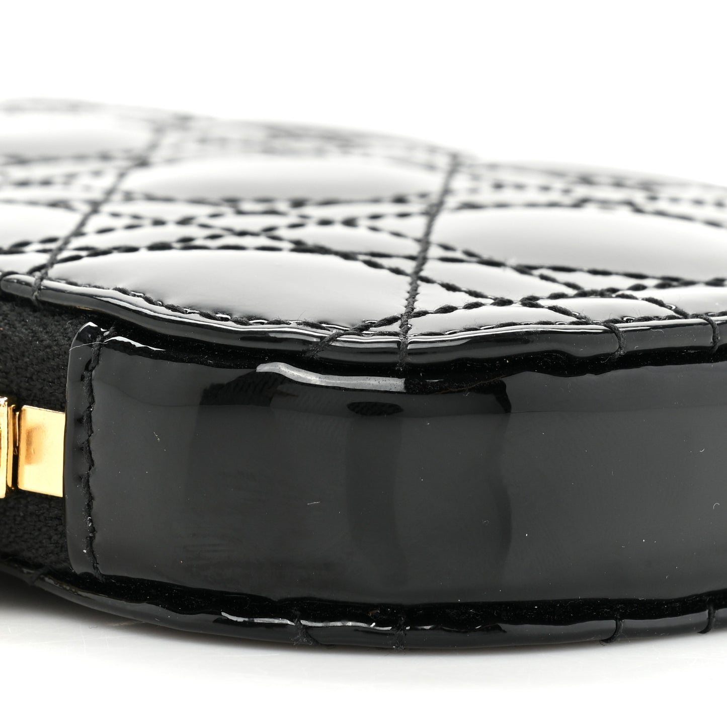 Patent Cannage Lady Dior Phone Holder Black