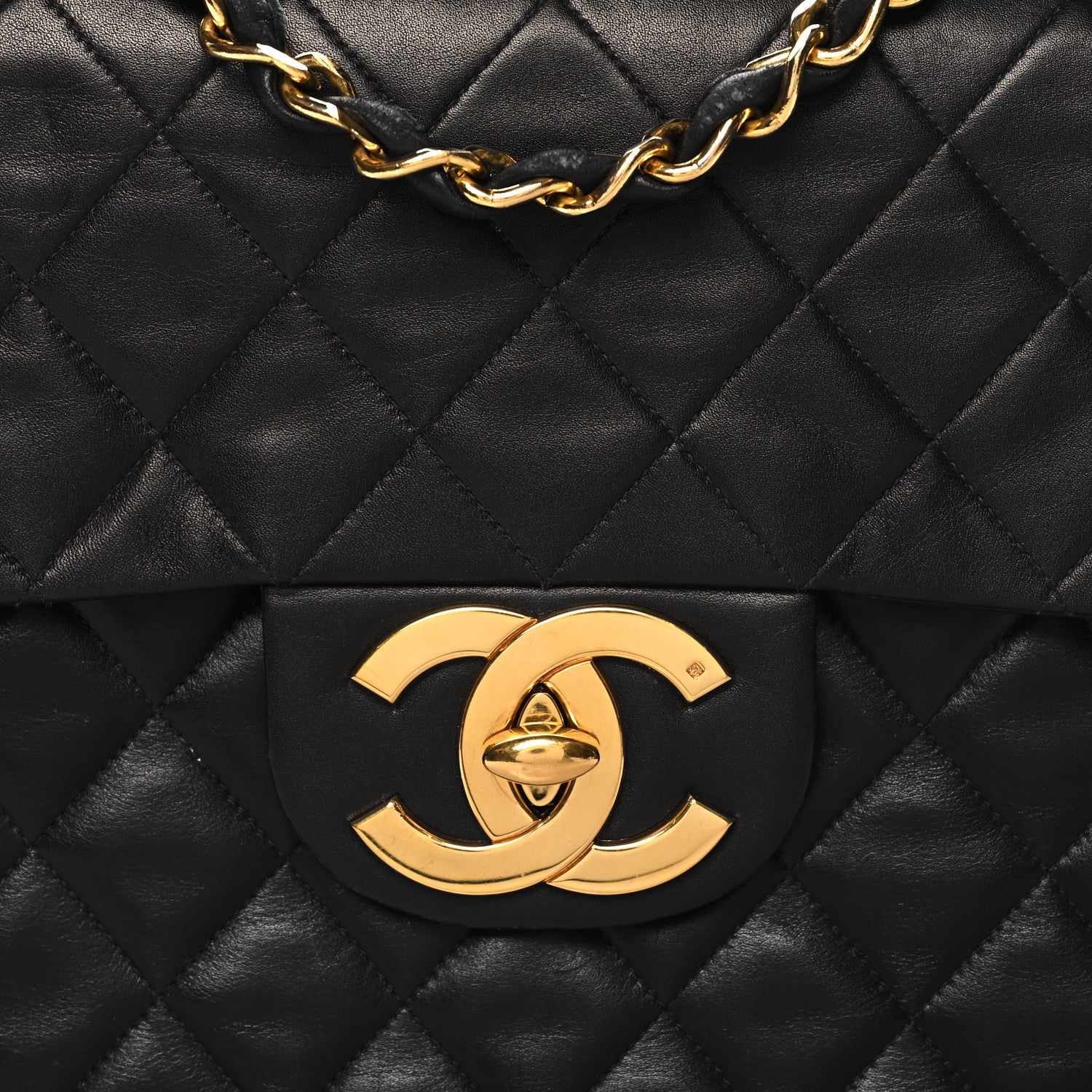 Chanel Lambskin Quilted XL Jumbo Single Flap Black 8 of 11