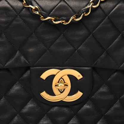 Chanel Lambskin Quilted XL Jumbo Single Flap Black 8 of 11