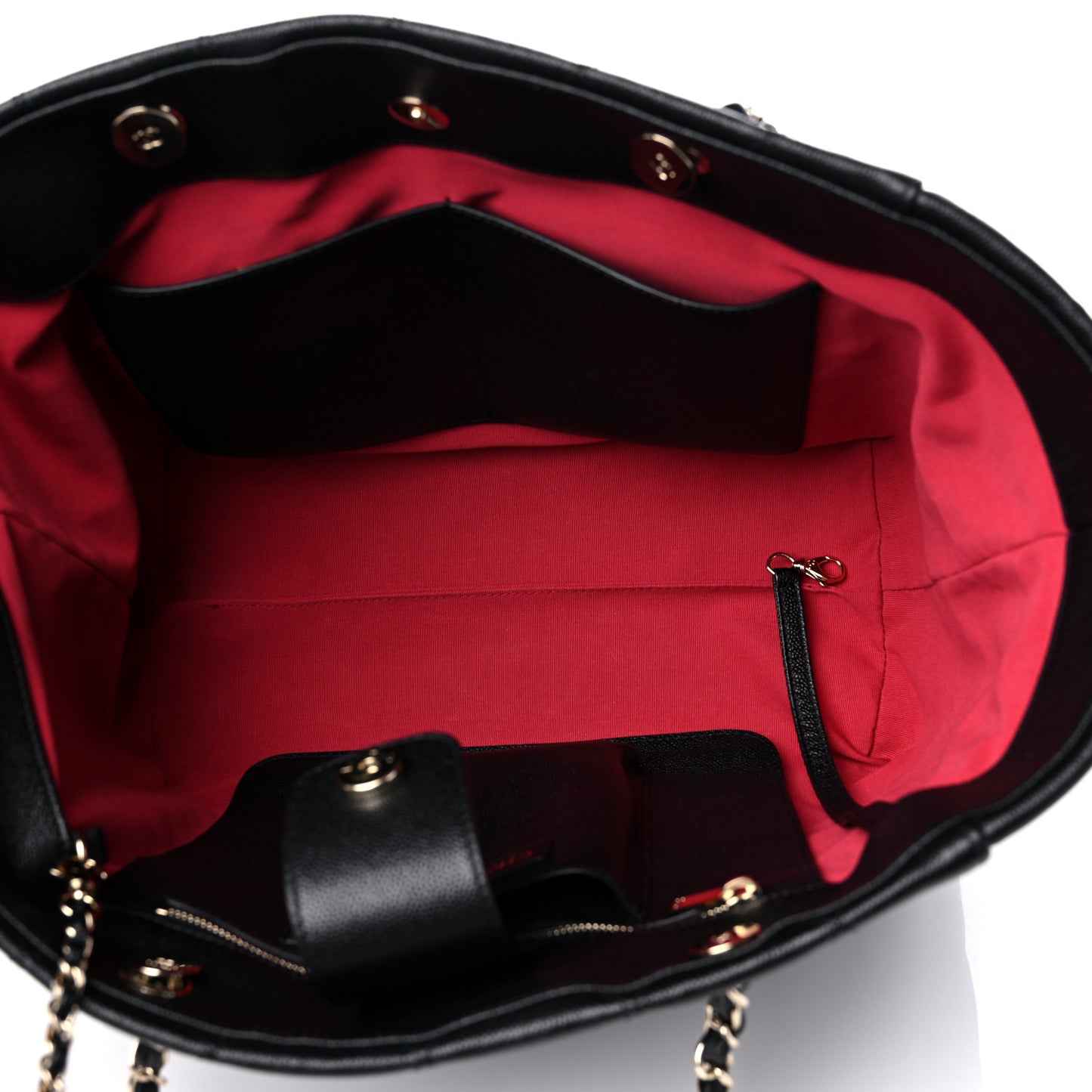 Caviar Quilted Large Shopping Tote Black